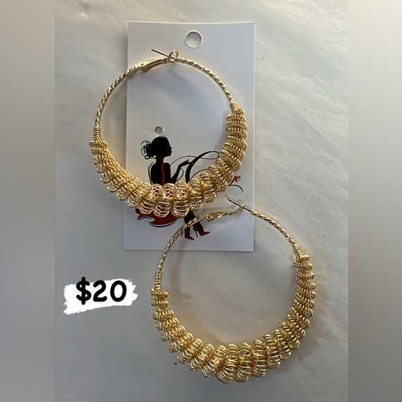 Gold Spring Hoops - Picture 2 of 3